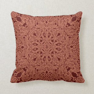 Maroon gooit kussen. Floral psychedelic design Kussen