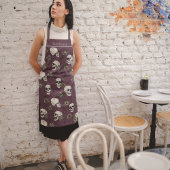 Maroon Gotische Schedels en Rozen Custom Name Schort