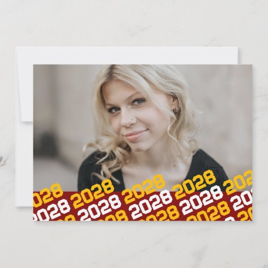 Maroon & Goud Afstuderen 2 Fotouitnodiging Kaart (Achterkant)