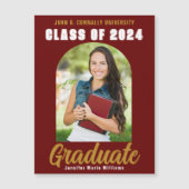 Maroon Goud Afstuderen Fotoklasse van 2024 Magneet (Voorkant)