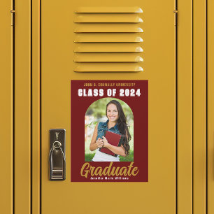 Maroon Goud Afstuderen Fotoklasse van 2024 Magneet