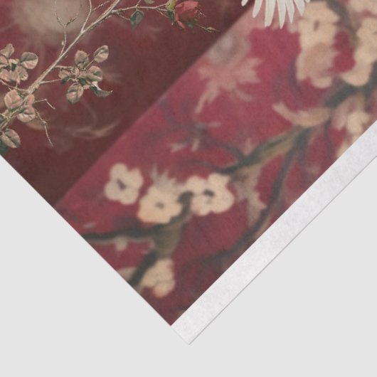 Maroon & Goud, bescheiden Elegante Vrouw Tissuepapier (Detail)