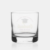 Maroon Goud College Afstudeercadeau Aangepaste Afg Whisky Glas (Achterkant)