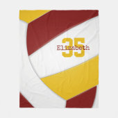 maroon goud en witte meisjes volleyball op maat fleece deken (Voorkant)