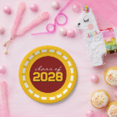 Maroon & Goud Filmstrip Klasse Jaar Afstuderen Papieren Bordje (Feest)