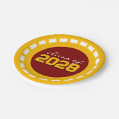 Maroon & Goud Filmstrip Klasse Jaar Afstuderen Papieren Bordje (Gekanteld)