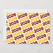 Maroon & Goud Modern Afstuderen Fotouitnodiging Kaart (Achterkant)