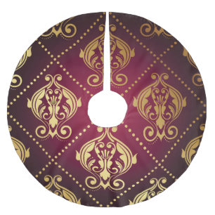 Maroon Goud Ornament behang Kerstboom Rok