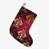 Maroon Goud Ornament behang Kleine Kerstsok (Voorkant (Hangend))