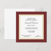 Maroon & Goud Zakelijk Professioneel Diner Kaart (Voorkant / Achterkant)