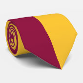 Maroon & Gouden Gespleten Kleur Stropdas (Opgerold)