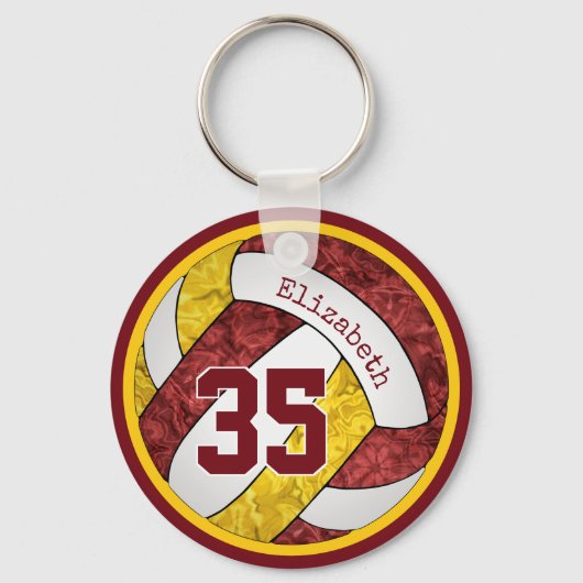 maroon gouden meisjes volleyball - cadeautjes van sleutelhanger (Voorkant)