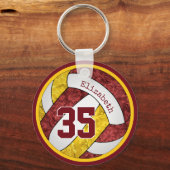 maroon gouden meisjes volleyball - cadeautjes van sleutelhanger (Achterkant)