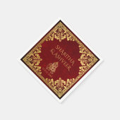 Maroon gouden olifant indiaanse bruiden luxe bruil servet (Hoek)