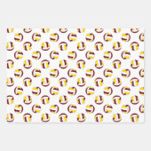 Maroon gouden sport coördinerende kleuren volleyba inpakpapier vel (Voorkant 3)