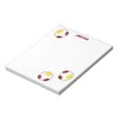 Maroon gouden voetballen accent gepersonaliseerd notitieblok (Linkerzijde)