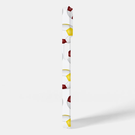 Maroon gouden voetballen patroon monogram Case-Mate iPhone case (Achterkant / Rechts)