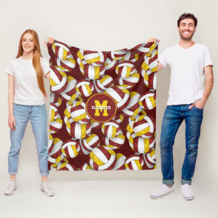 maroon goudmeisjes volleybalteam kleuren fleece deken