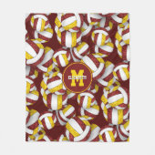 maroon goudmeisjes volleybalteam kleuren fleece deken (Voorkant)