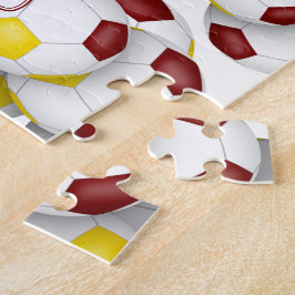 maroon goudteam kleuren jongens voetbal legpuzzel