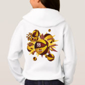 maroon goudteam kleuren meiden basketballen (Achterkant)