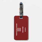 maroon goudteam verdeelt jongens voetbaltas bagagelabel (Achterkant verticaal)