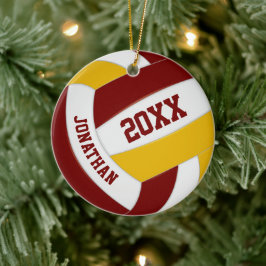 maroon goujongens meisjes volleybal keramisch ornament