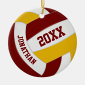 maroon goujongens meisjes volleybal keramisch ornament (Voorkant)
