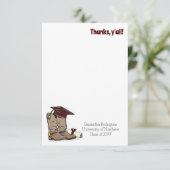 Maroon Graduation Cap and Cowboy Boot Bedankkaart (Staand voorkant)