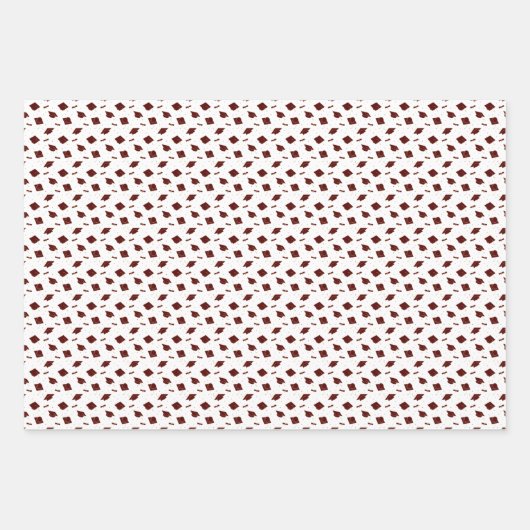 Maroon Graduation Cap Toss Inpakpapier Vel (Voorkant 3)