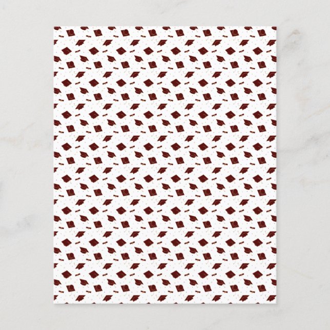 Maroon Graduation Cap Toss Scrapbook Paper (Voorkant)