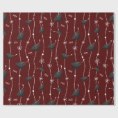 Maroon Graduation Caps and Ribbon Cadeaupapier (Vlak)