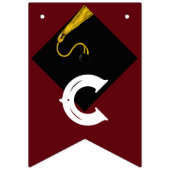 Maroon Graduation Party Congrats Decoration Vlaggetjes (Tweede vlag)