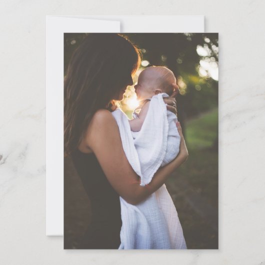 Maroon & Gray Argyle Pattern Baby Foto Aankondiging (Achterkant)