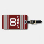 Maroon Gray Football Jersey Bagagelabel (Voorkant horizontaal)