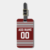 Maroon Gray Football Jersey Bagagelabel (Voorkant verticaal)
