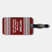 Maroon Gray Football Jersey Bagagelabel (Achterkant horizontaal)