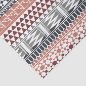 Maroon Gray Geometric Aztec Tribal Print Patroon Tissuepapier (Detail)