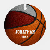 maroon gray jongens herdenken basketbal metalen ornament (Achterkant)