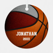 maroon gray jongens herdenken basketbal metalen ornament (Voorkant)