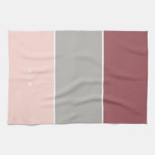 Maroon Gray Pink Color Block Stripe Monogram Plan Theedoek (Horizontaal)