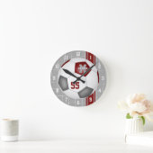 maroon gray team colors varsity stripes soccer ronde klok (Huis)