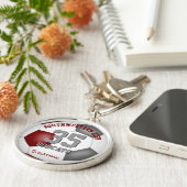 maroon gray teamspeler noemt jongens voetbal sleutelhanger (Zijkant)