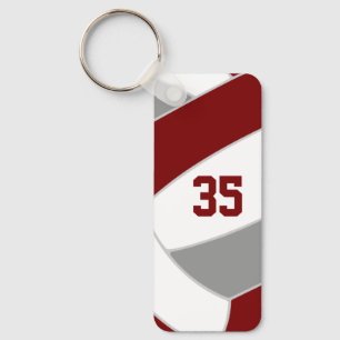 maroon gray volleyball club team spirit gifts sleutelhanger