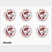 maroon gray volleyball happy place typografie vierkante sticker (Vel)