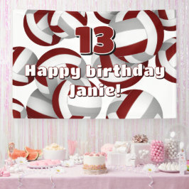 maroon gray volleyball kids birthday or team party spandoek