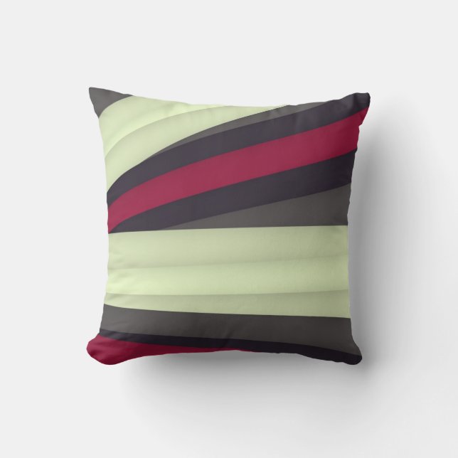 Maroon Gray White Pillow Kussen (Voorkant)