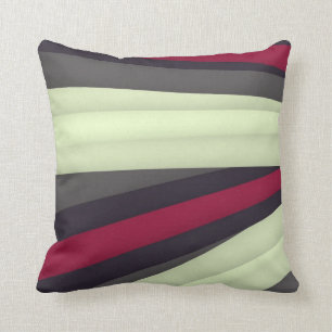 Maroon Gray White Pillow Kussen