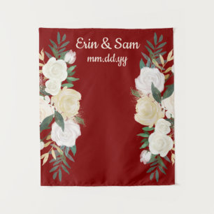 Maroon Greenery Wedding Prop Photo Booth Achtergro Wandkleed