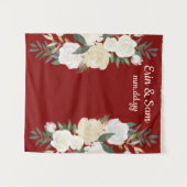 Maroon Greenery Wedding Prop Photo Booth Achtergro Wandkleed (Voorkant (horizontaal))